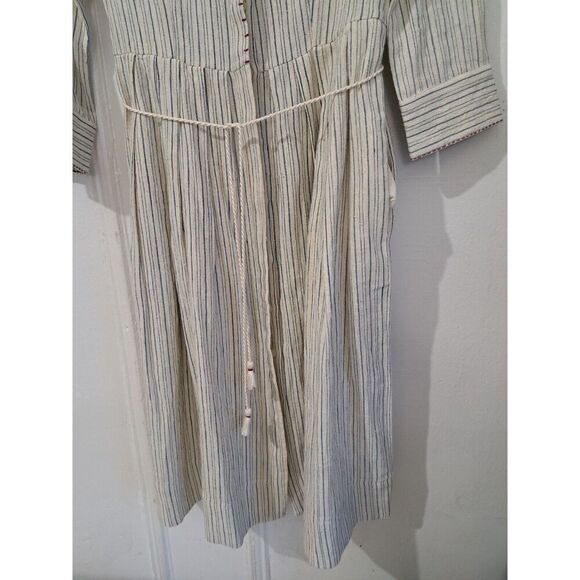 Anita Dongre womens Small ALL NATURAL KALA COTTON Button SHIRT DRESS Beige - Picture 6 of 11